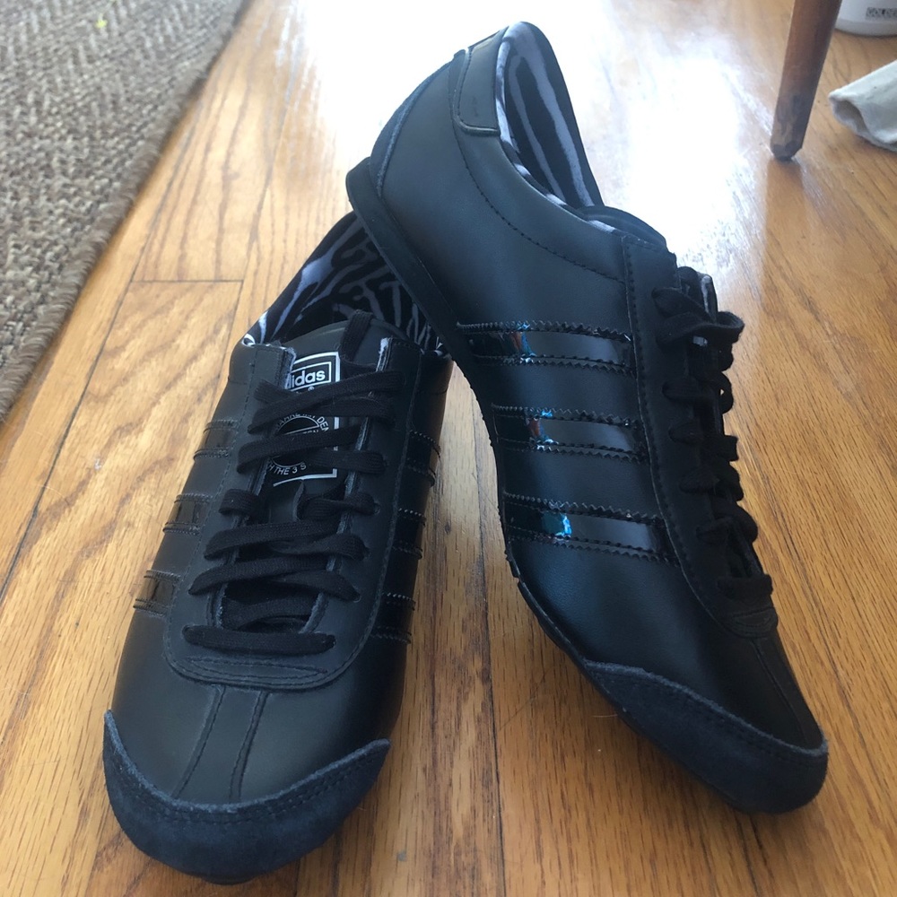 Adidas Aditrack Sneakers Black with Patent Leather Women’s 8.5 Sportstyle
